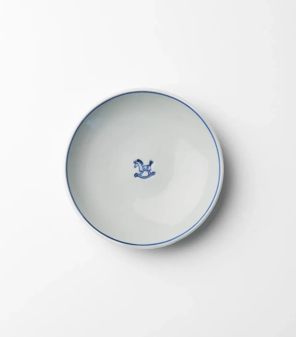 Tyst Te Indigo Kutani Petit Plate Rocking Horse tallerken 10,5 cm