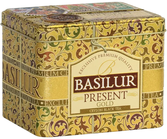 Basilur Present Gold Ceylon løs te 100g blomst dåse