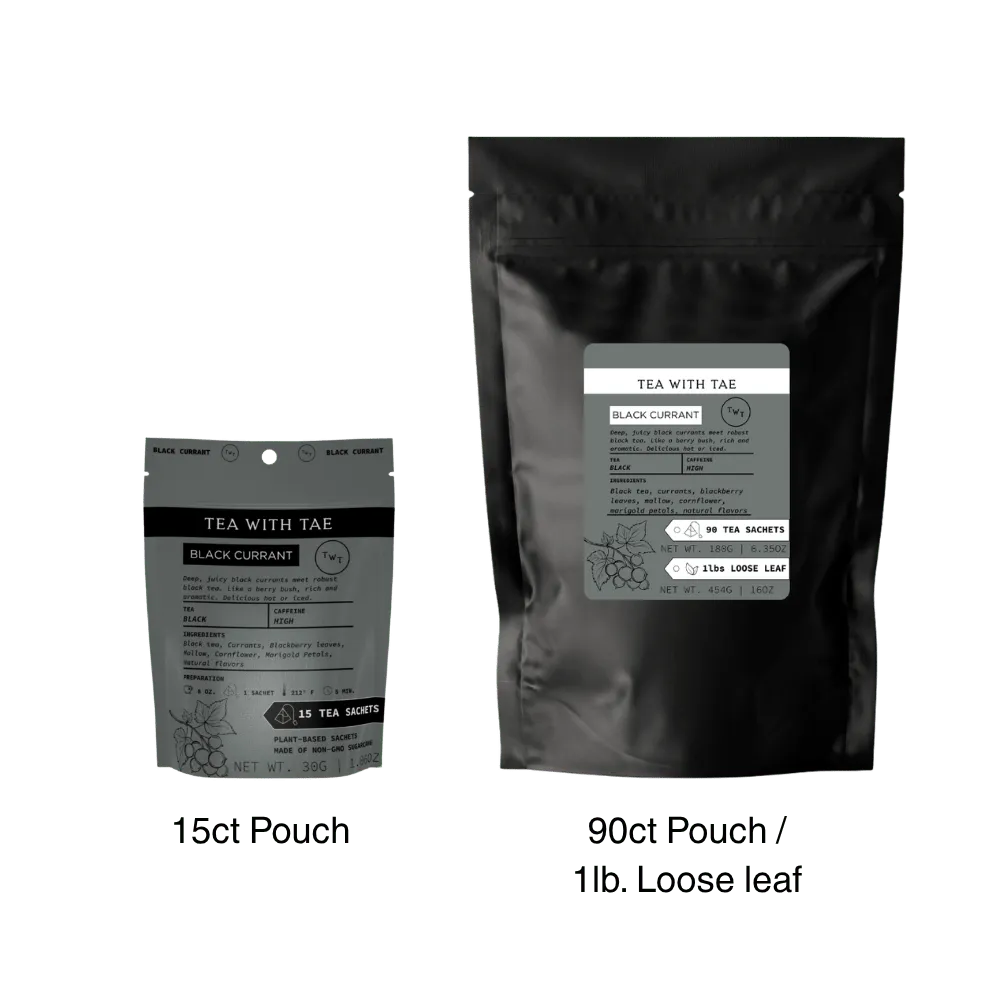 Tea with Tae Black Currant te 30 breve solbær sort