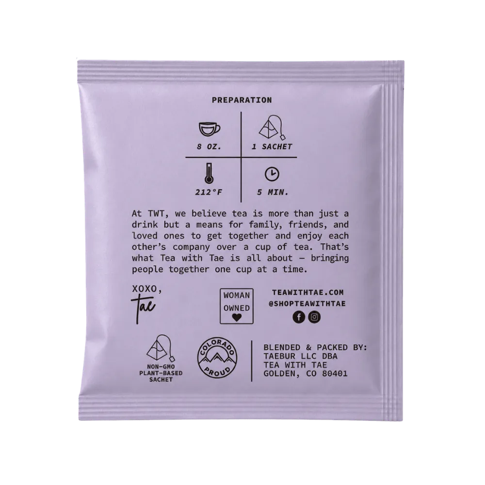 Tea with Tae Lavender Earl Grey brev-te 50 stk sort te