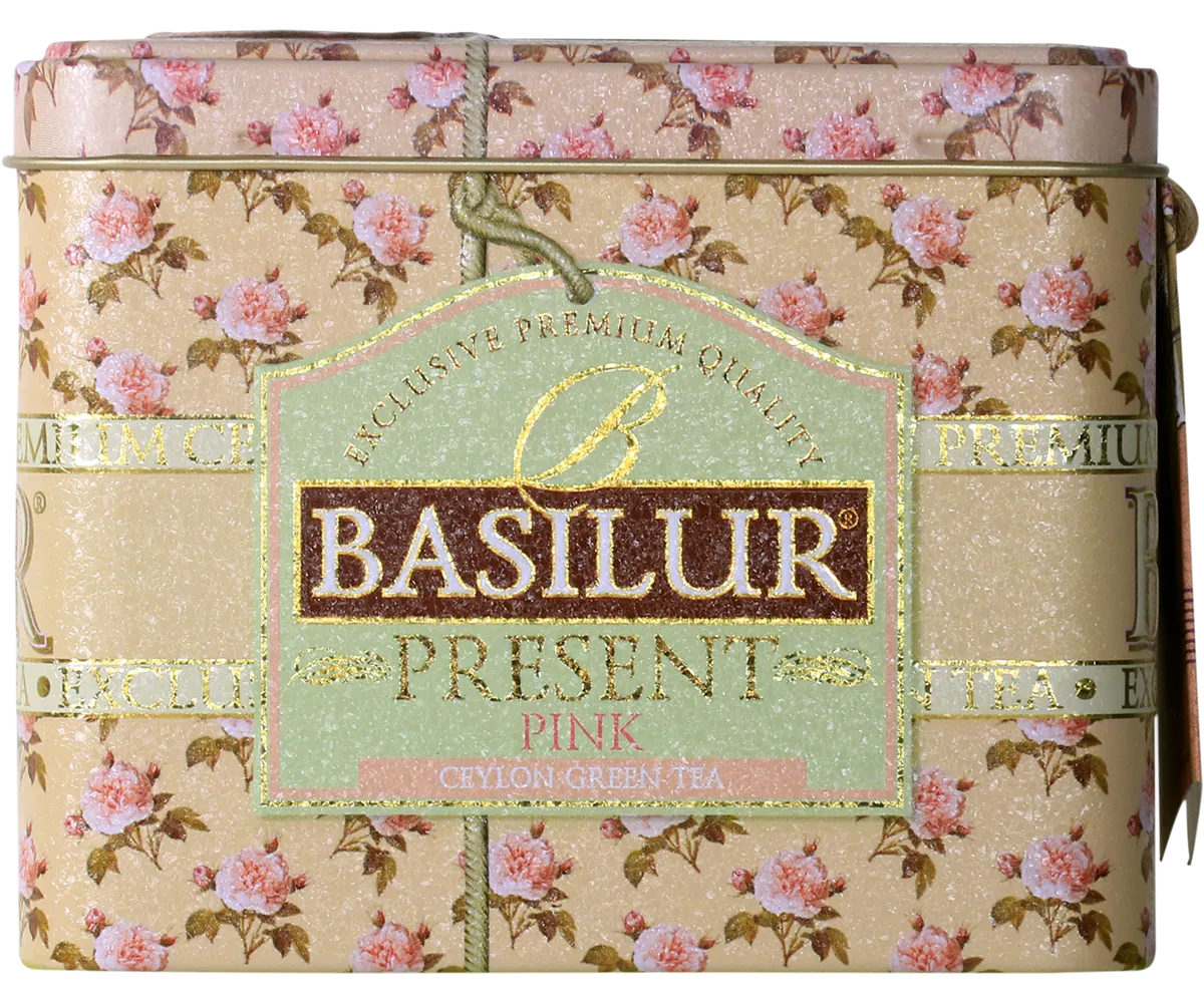 Basilur Present Pink grøn løs te 100g blomst frugt