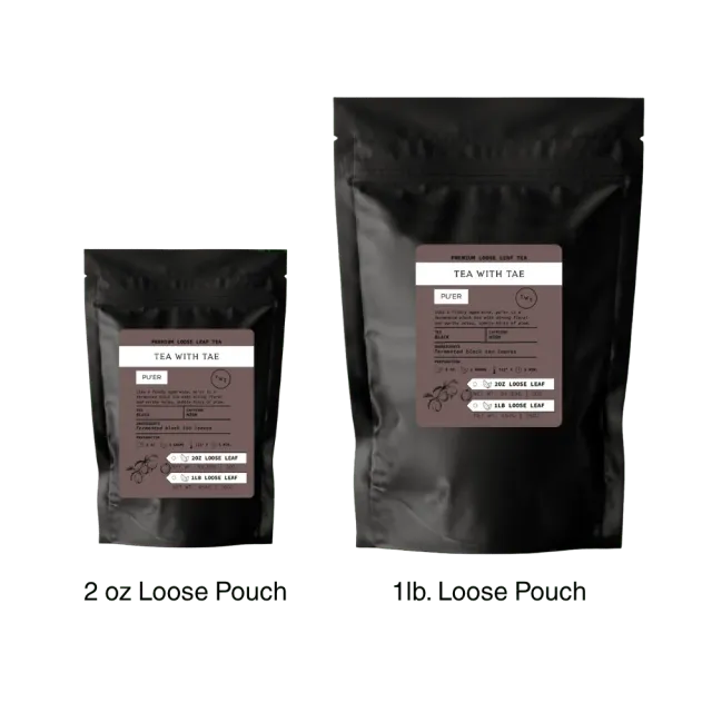 Tea with Tae Puer løs te 2oz kraftig jordet