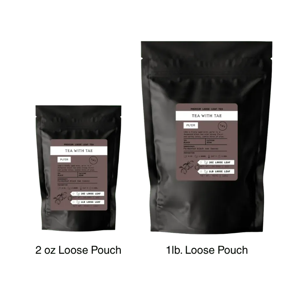 Tea with Tae Puer løs te 2oz kraftig jordet