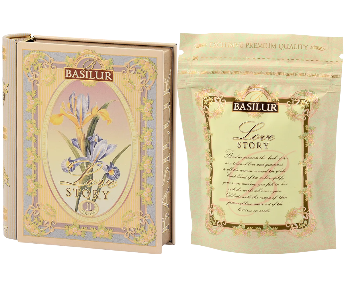 Basilur Love Story II mandel rose te 5 breve minibog