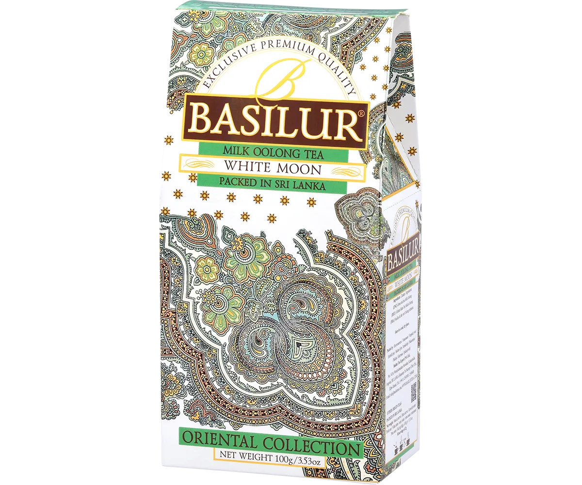 Basilur White Moon milk oolong løs te 100g cremet