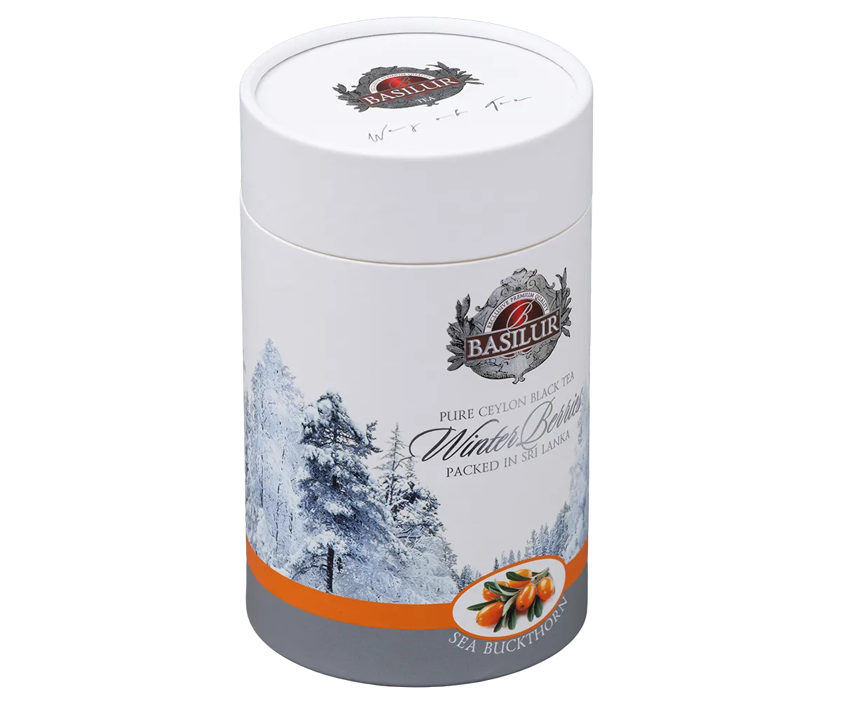 Basilur Winter Berries Sea Buckthorn sort te 75g havtorn