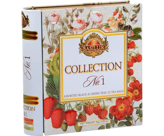 Basilur Tea Book No 1 sort grøn te 32 breve 4 smage