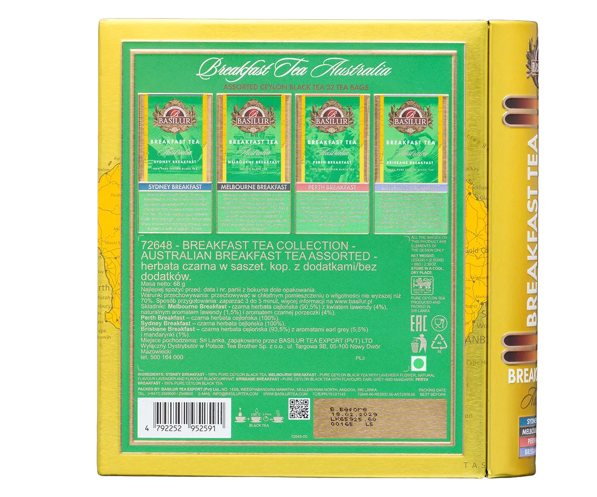 Basilur Breakfast Tea Australian Breakfast sort te 32 breve kraftig
