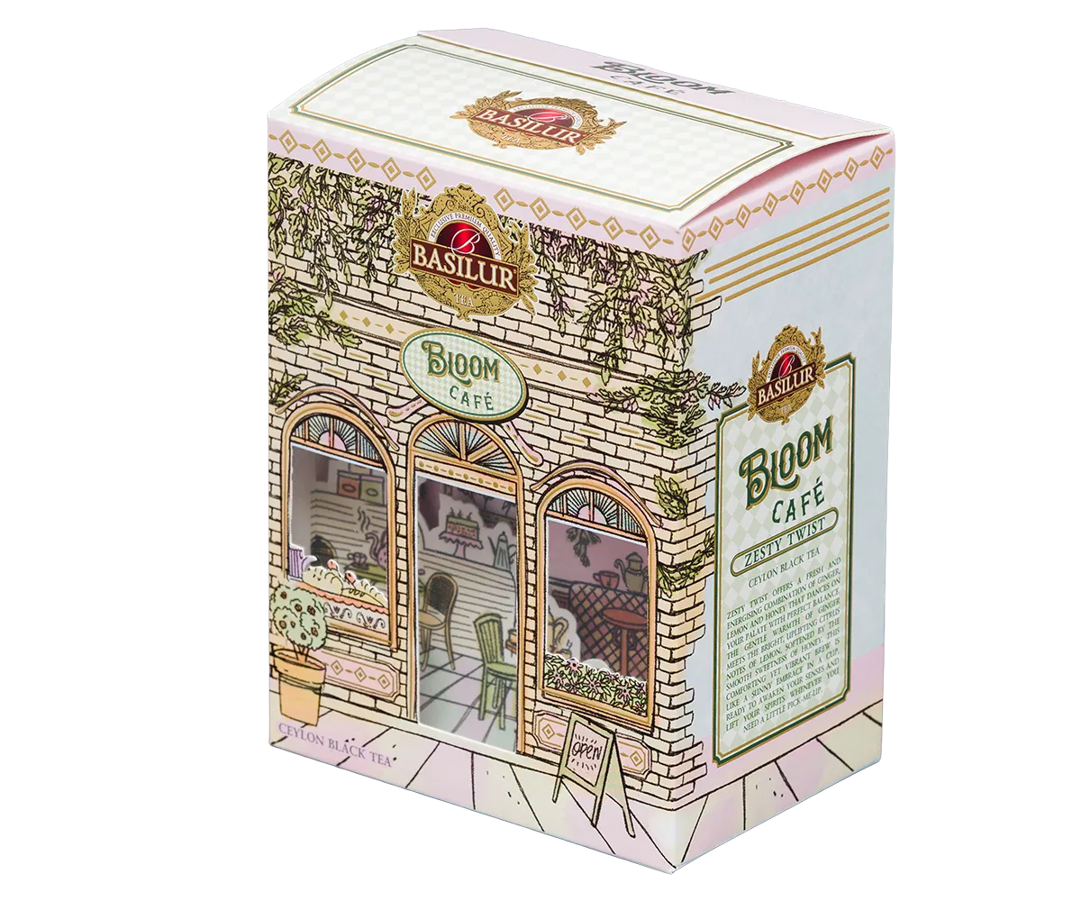 Basilur Bloom Café Zesty Twist sort te 75g ingefær