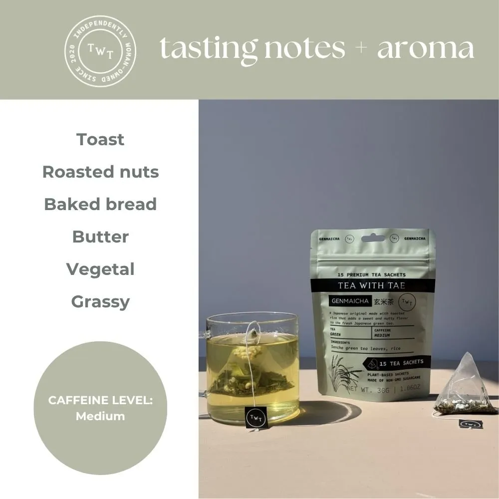 Tea with Tae Genmaicha grøn te 30 breve ristet ris