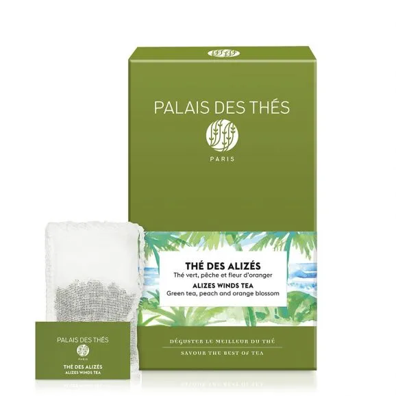 Palais des Thés Alizés Winds grøn te tedåse 90 g fersken