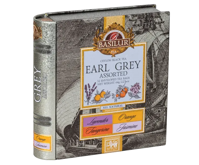 Basilur Tea Book Earl Grey Collection te 32 breve bergamotte