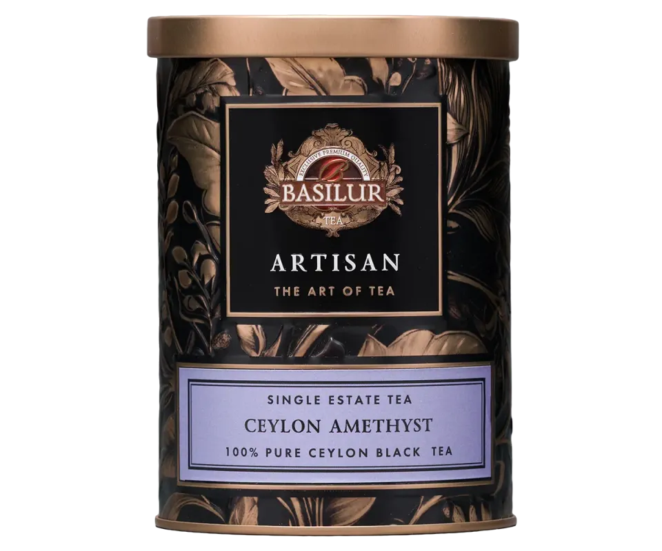 Basilur Amethyst løs sort te 70 g blomstret