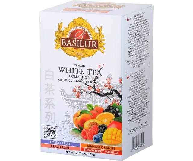 Basilur Ceylon White Tea hvid te 20 breve 4 smage mild