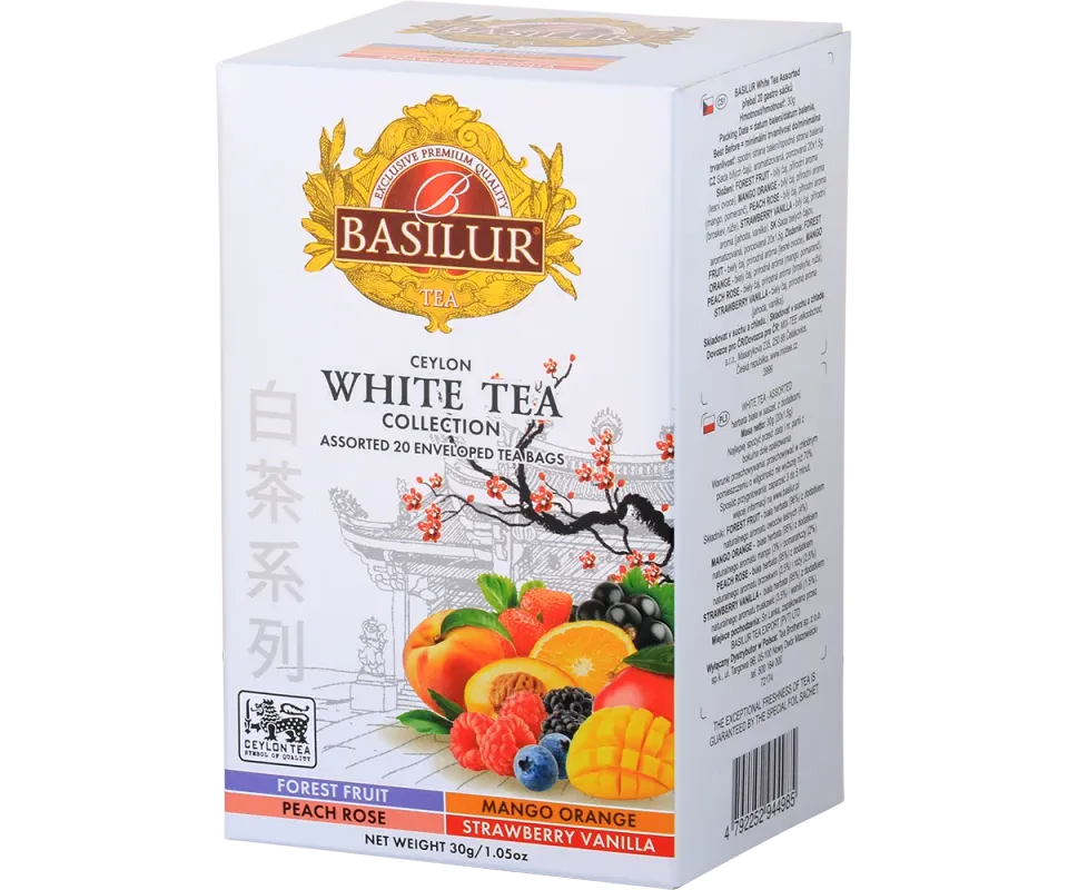 Basilur Ceylon White Tea hvid te 20 breve 4 smage mild