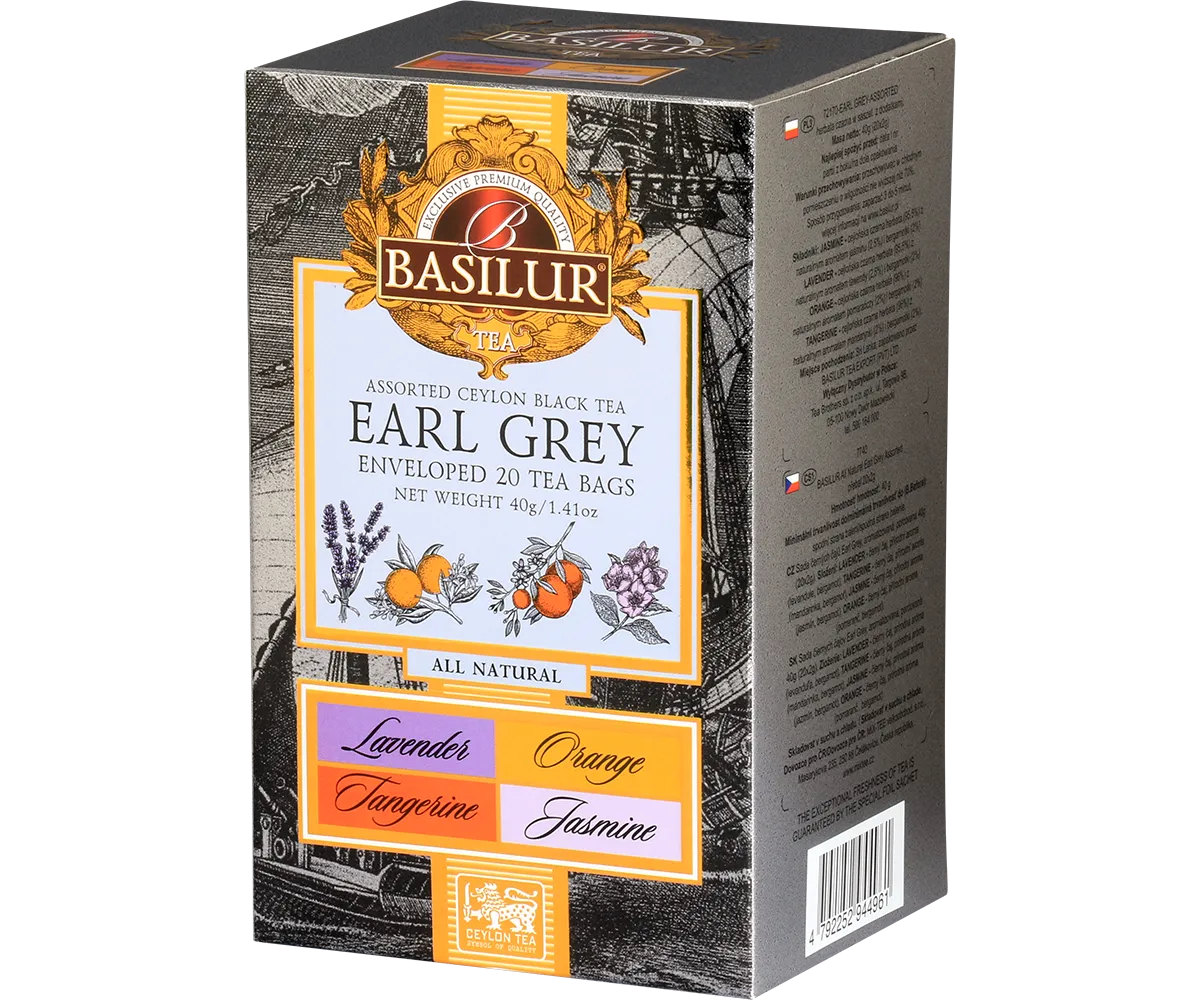 Basilur Earl Grey tebreve 20 stk 4 smagsvarianter