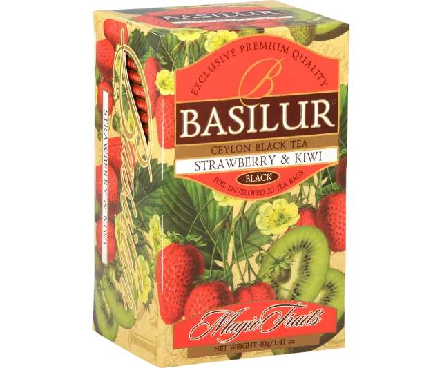 Basilur Magic Fruits jordbær kiwi tebreve 20 stk frugt