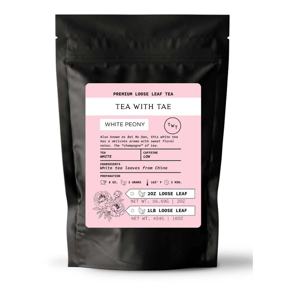 Tea with Tae White Peony løs te 2 oz mild