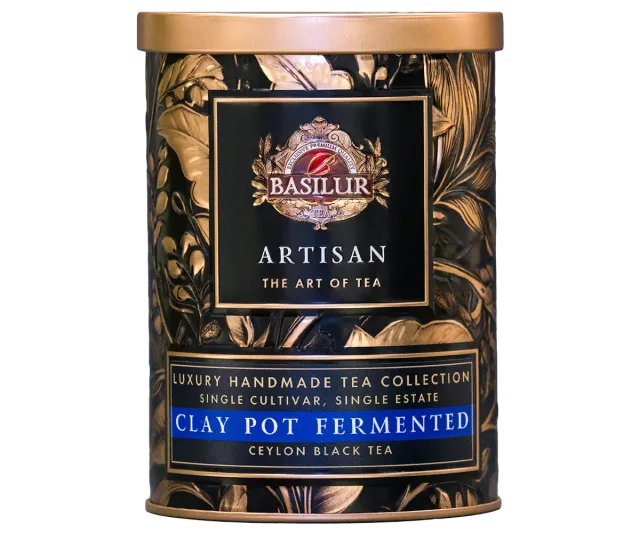 Basilur Clay Pot håndlavet sort te fermenteret lerkrukke