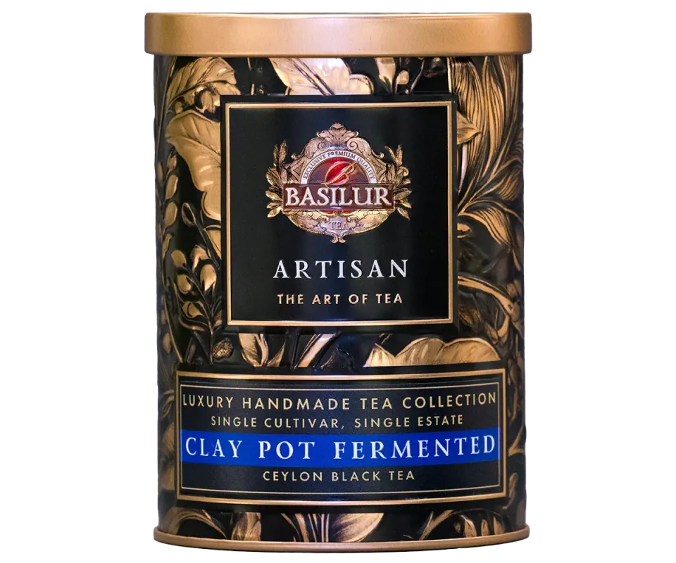 Basilur Clay Pot håndlavet sort te fermenteret lerkrukke