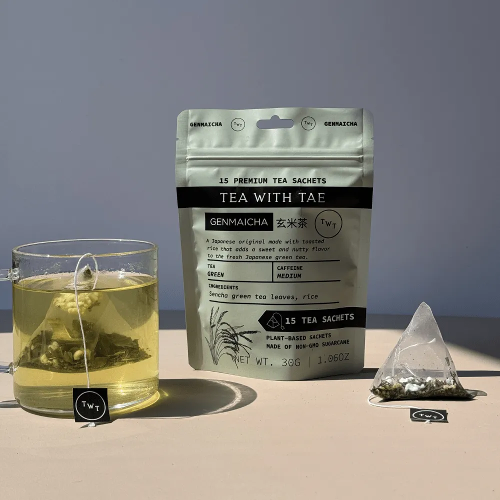 Tea with Tae Genmaicha grøn te pose ristet