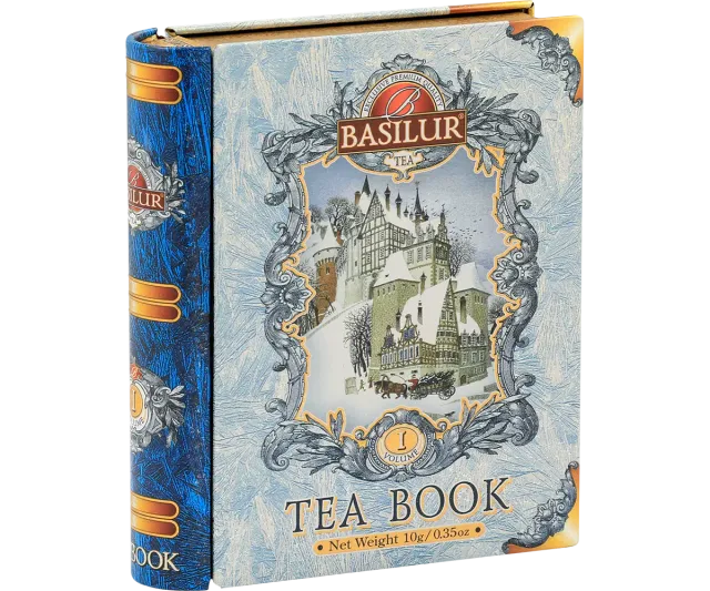Basilur Mini Tea Book I Blue Cornflower sort te 5 breve mandel