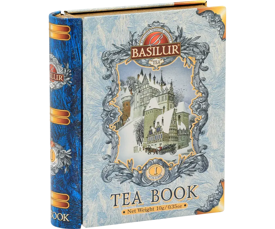 Basilur Mini Tea Book I Blue Cornflower sort te 5 breve mandel