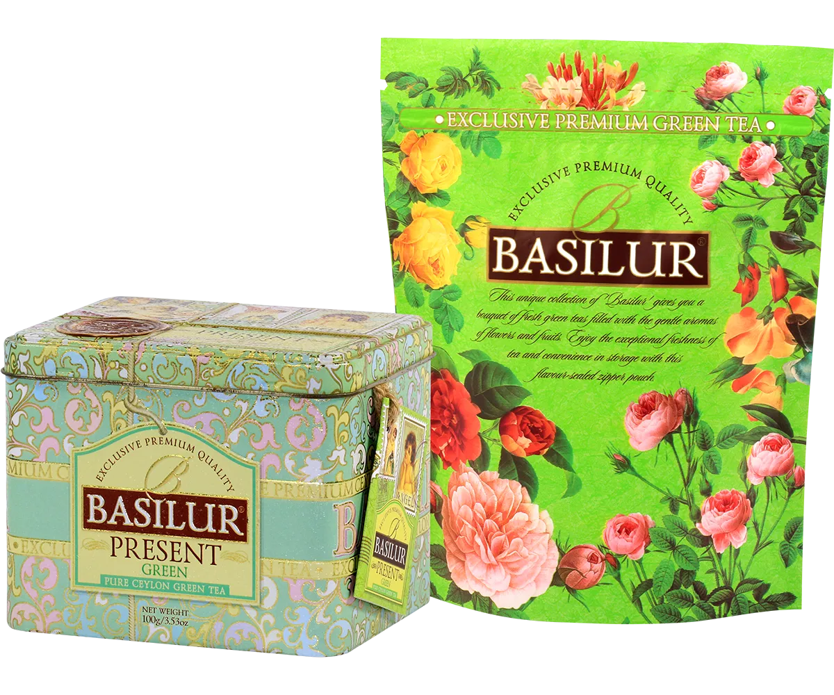 Basilur Present Green grøn løs te 100g bær blomst