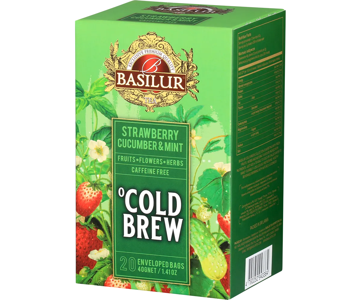 Basilur Cold Brew Jordbær Agurk Mynte iste 20 breve