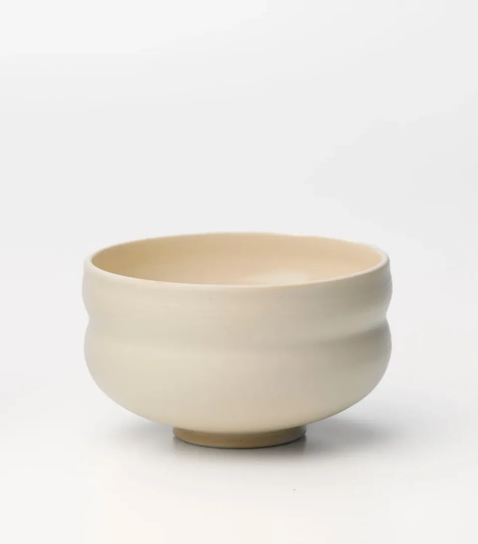 Tyst Te Lytken Chawan matchaskål hvid stentøj