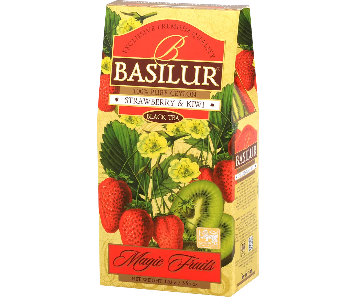 Basilur Magic Fruits Strawberry Kiwi løs te 100g sød