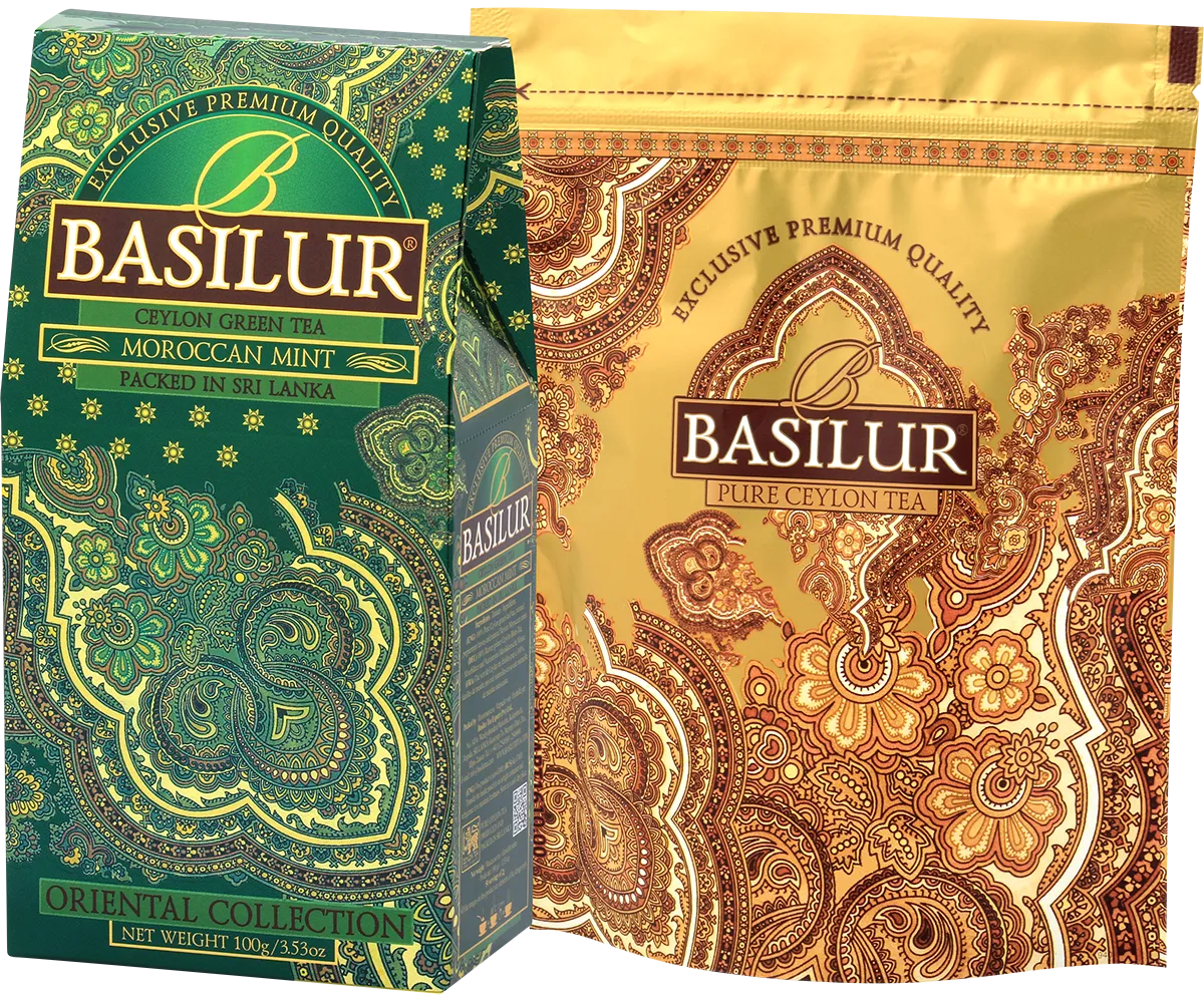 Basilur Moroccan Mint grøn te refill 100g mynte