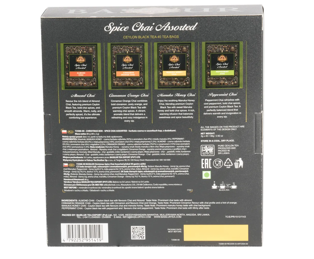 Basilur Spice Chai Assorted sort te 40 breve krydret